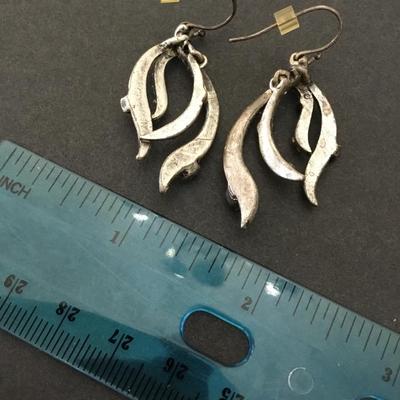 Beautiful, silver toned, crystal rhinestone statement earrings