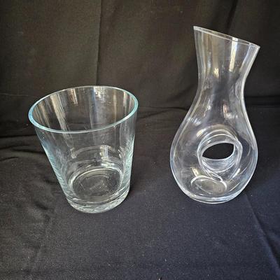 Unique Glass Water Pitcher & Ice Bucket (LR-JS)