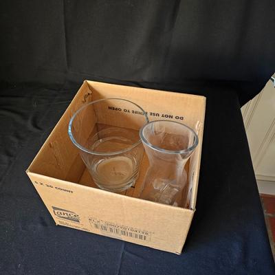 Unique Glass Water Pitcher & Ice Bucket (LR-JS)