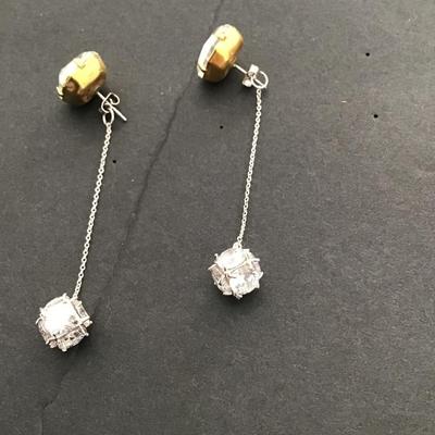 Beautiful chunky rhinestone dangle earrings