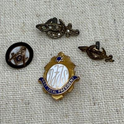 Masonic Pins, 10K NJJS Pin, Lion’s Club Pins + AVL (ST-SS)