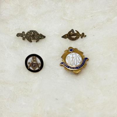 Masonic Pins, 10K NJJS Pin, Lion’s Club Pins + AVL (ST-SS)