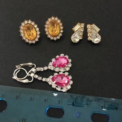 Vintage, new rhinestone statement, earrings