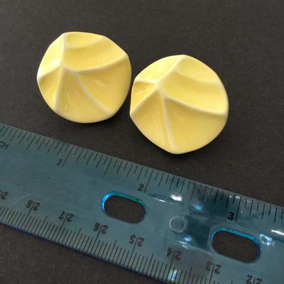 Cool vintage Banana, yellow, circular stud statement earrings