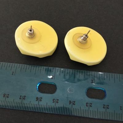 Cool vintage Banana, yellow, circular stud statement earrings