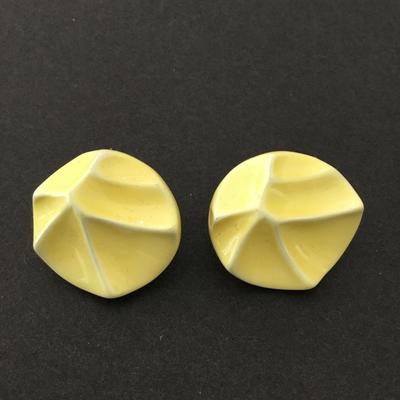 Cool vintage Banana, yellow, circular stud statement earrings