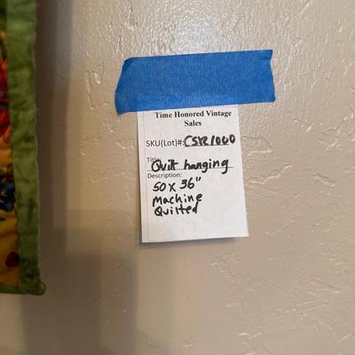 Sale Photo Thumbnail #40: Patchwork floral quilted hanging with Rod