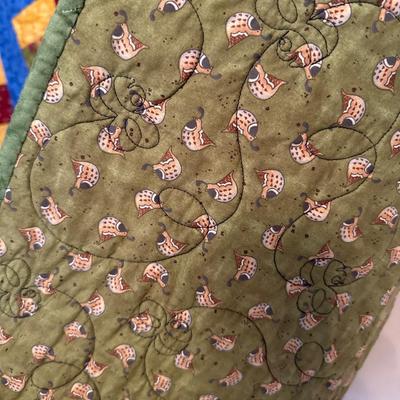 Sale Photo Thumbnail #41: Patchwork floral quilted hanging with Rod