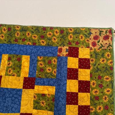 Sale Photo Thumbnail #42: Patchwork floral quilted hanging with Rod