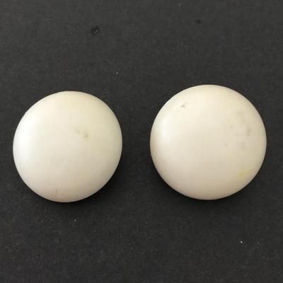 Lucite type domed, circular stud earrings