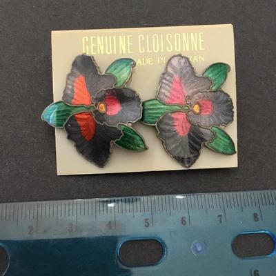 Vintage genuine cloisonné earrings