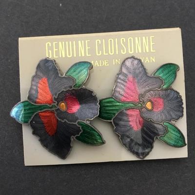 Vintage genuine cloisonné earrings