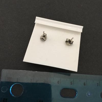 Cute, vintage, purple enamel hoop, stud earrings