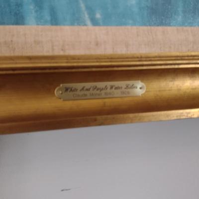 Nicely Framed Claude Monet Print 'White and Purple Water Lilies'