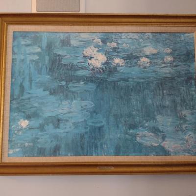 Nicely Framed Claude Monet Print 'White and Purple Water Lilies'