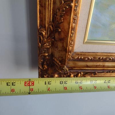 Original Oil on Canvas Framed Painting by L. Taylor with Accent Light