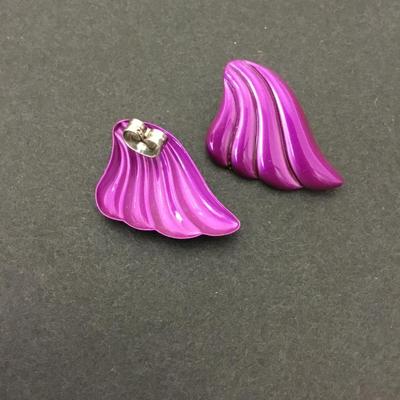 Vintage, electric, purple statement earrings