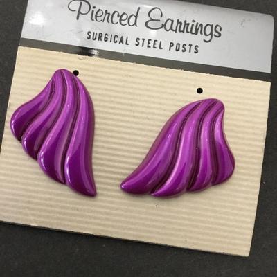Vintage, electric, purple statement earrings