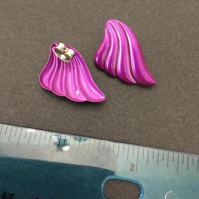 Vintage, electric, purple statement earrings