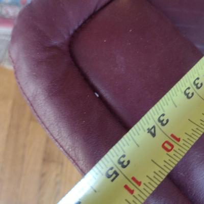 Burgandy Leather Ekornes Gravity Chair with Ottoman