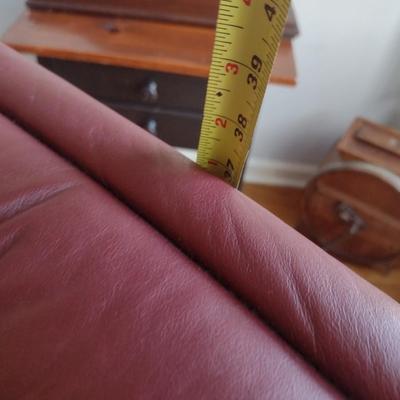 Burgandy Leather Ekornes Gravity Chair with Ottoman