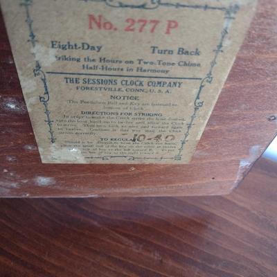 Antique Wood Case Mantle Clock