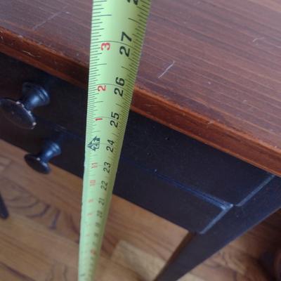 Mixed Wood Double Drawer Accent Table