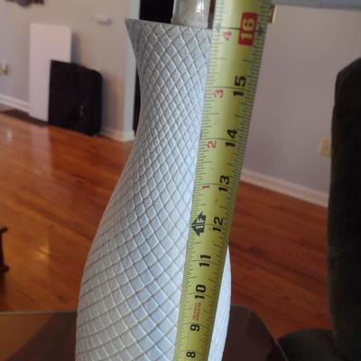 Diamond Patterned Resin Post Table Lamp with Shade