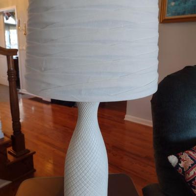 Diamond Patterned Resin Post Table Lamp with Shade