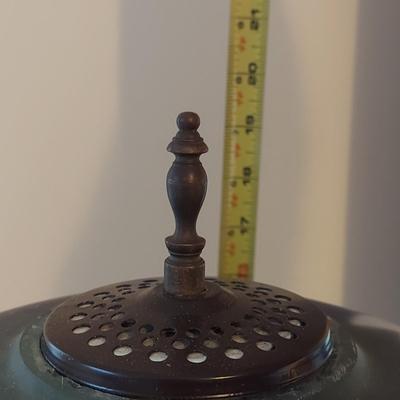 Brass Lamp w/ Reverse Painted Glass Shade (PB-BBL)