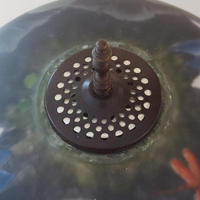 Brass Lamp w/ Reverse Painted Glass Shade (PB-BBL)