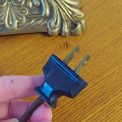 Brass Lamp w/ Reverse Painted Glass Shade (PB-BBL)