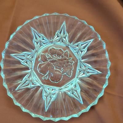 Large flat of glassware Anchor Hocking, Hobnail, Tiffin Francisan