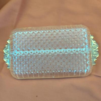 Large flat of glassware Anchor Hocking, Hobnail, Tiffin Francisan