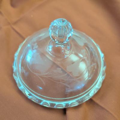 Large flat of glassware Anchor Hocking, Hobnail, Tiffin Francisan