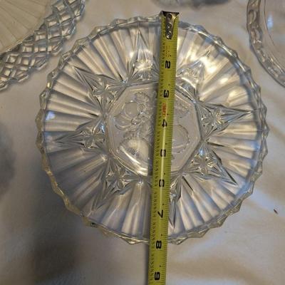 Large flat of glassware Anchor Hocking, Hobnail, Tiffin Francisan