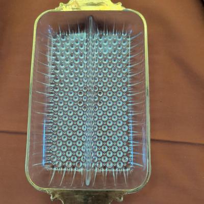 Large flat of glassware Anchor Hocking, Hobnail, Tiffin Francisan