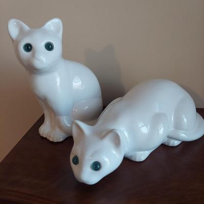Pair of Ceramic Cats by ELPA Alcobaca (PB-BBL)