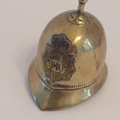 Vintage Brass British Metropolitan Police Helmet Bell