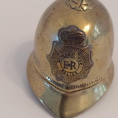 Vintage Brass British Metropolitan Police Helmet Bell