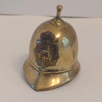 Vintage Brass British Metropolitan Police Helmet Bell
