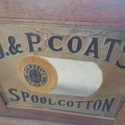 J & P Coats Antique Six Drawer Spool Cotton Cabinet