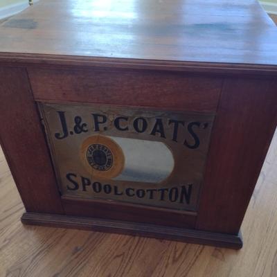 J & P Coats Antique Six Drawer Spool Cotton Cabinet
