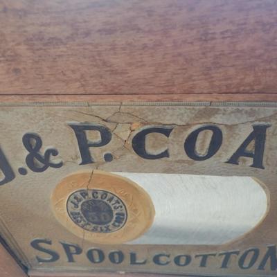 J & P Coats Antique Six Drawer Spool Cotton Cabinet