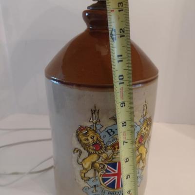 Pottery Two Tone British Ship Services Jug with Lamp Attachment