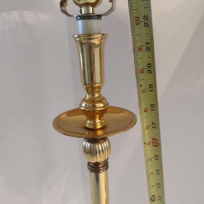 Pair of Brass Finish Candlestick Design Table Lamps