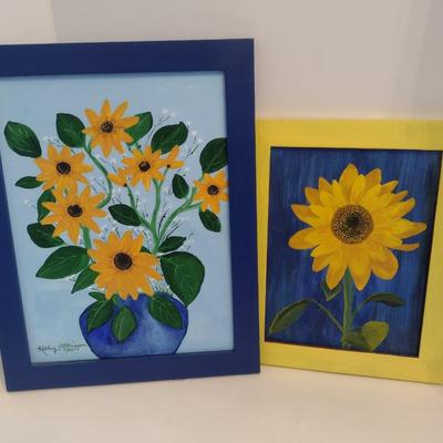 Pair of Original Framed Art Pieces by Local Artist