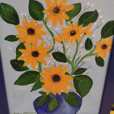 Pair of Original Framed Art Pieces by Local Artist