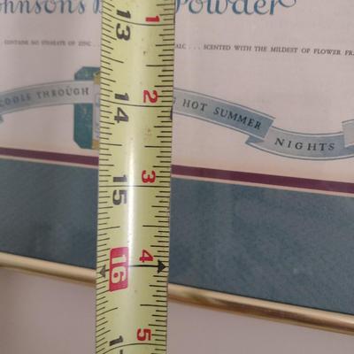 Vintage Johnson & Johnson Advertising Print for Johnson's Baby Powder Framed