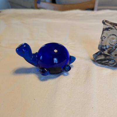 Glass Turtle and Owl
